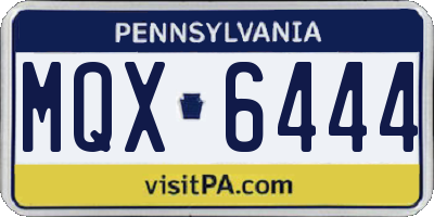 PA license plate MQX6444
