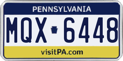 PA license plate MQX6448