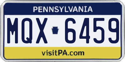 PA license plate MQX6459