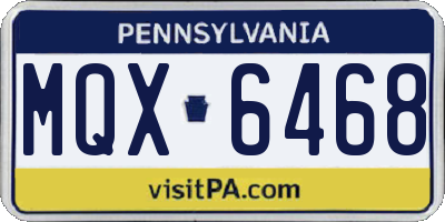 PA license plate MQX6468