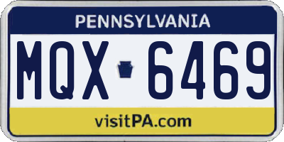 PA license plate MQX6469