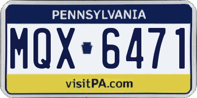PA license plate MQX6471