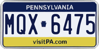 PA license plate MQX6475