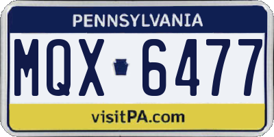 PA license plate MQX6477