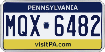 PA license plate MQX6482