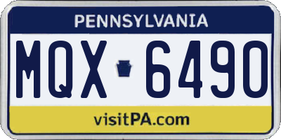 PA license plate MQX6490