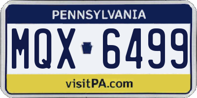 PA license plate MQX6499