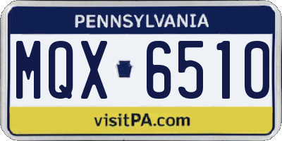 PA license plate MQX6510
