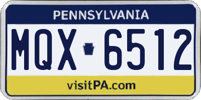 PA license plate MQX6512