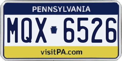 PA license plate MQX6526