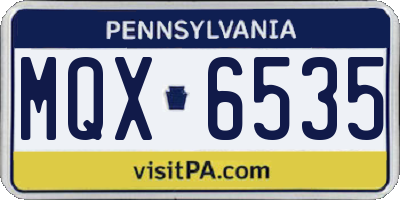 PA license plate MQX6535