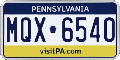 PA license plate MQX6540