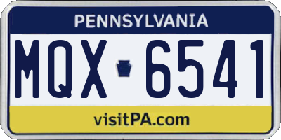 PA license plate MQX6541