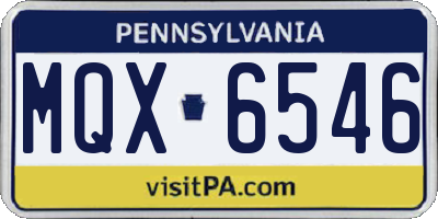 PA license plate MQX6546