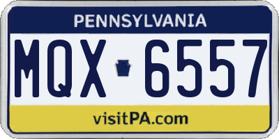 PA license plate MQX6557