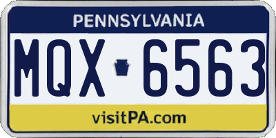 PA license plate MQX6563