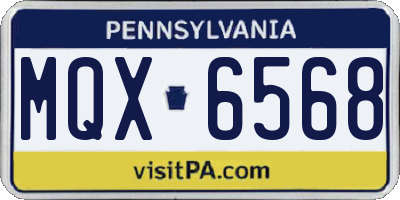 PA license plate MQX6568
