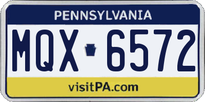 PA license plate MQX6572