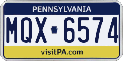 PA license plate MQX6574