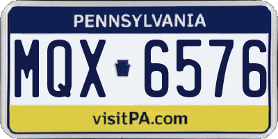 PA license plate MQX6576