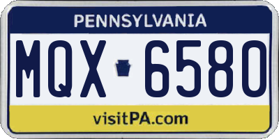 PA license plate MQX6580