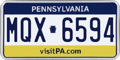 PA license plate MQX6594