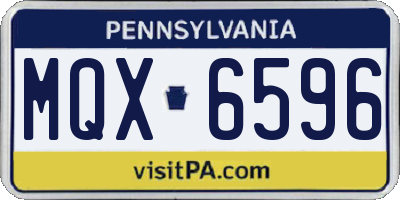 PA license plate MQX6596