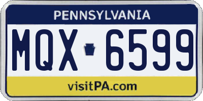 PA license plate MQX6599