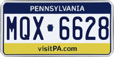 PA license plate MQX6628