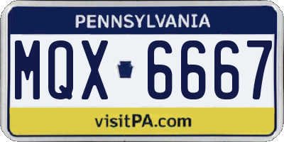 PA license plate MQX6667