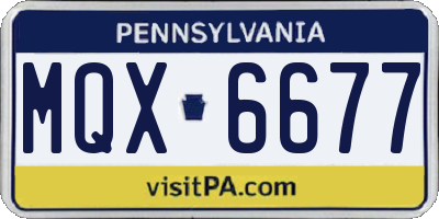 PA license plate MQX6677