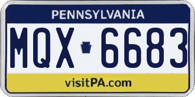 PA license plate MQX6683