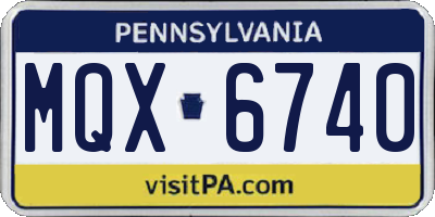 PA license plate MQX6740