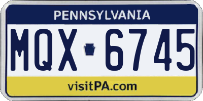 PA license plate MQX6745