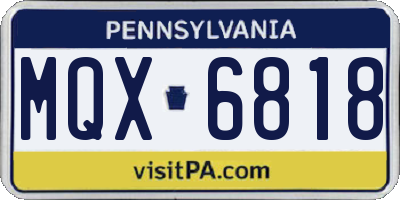 PA license plate MQX6818