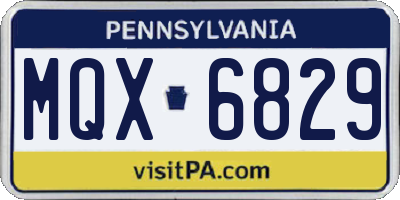 PA license plate MQX6829