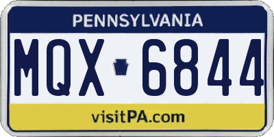PA license plate MQX6844