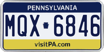 PA license plate MQX6846