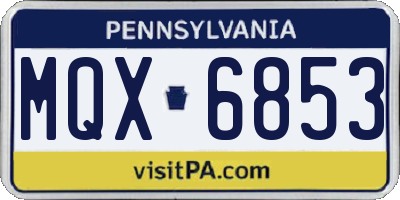 PA license plate MQX6853