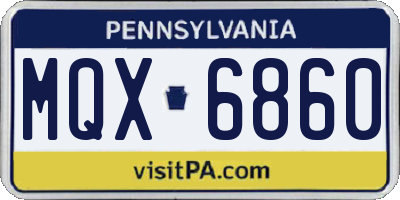 PA license plate MQX6860