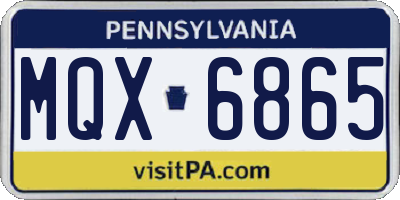PA license plate MQX6865