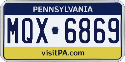 PA license plate MQX6869