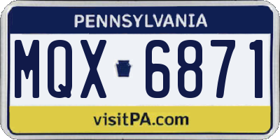 PA license plate MQX6871