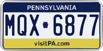 PA license plate MQX6877