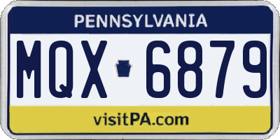 PA license plate MQX6879