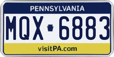 PA license plate MQX6883