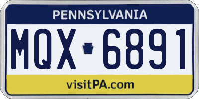PA license plate MQX6891