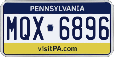 PA license plate MQX6896