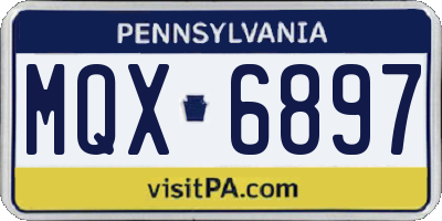 PA license plate MQX6897
