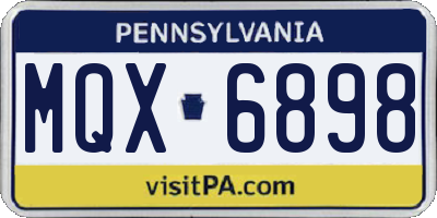 PA license plate MQX6898